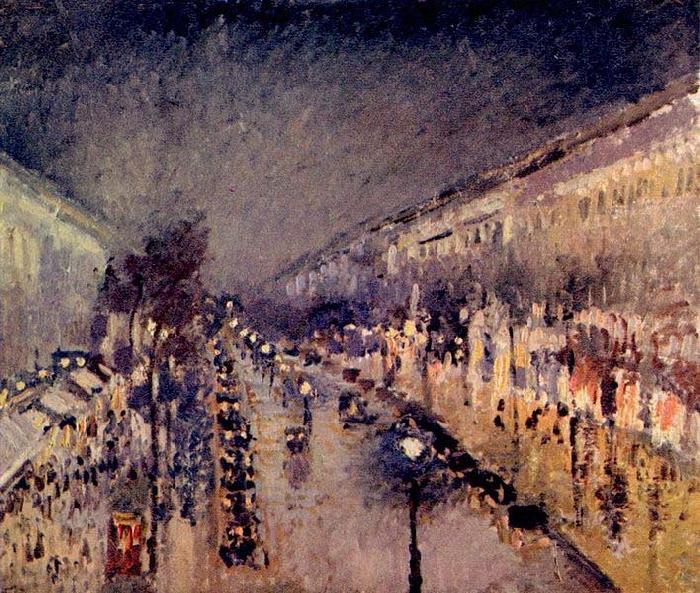 Camille Pissarro Boulevard Montmartre in der Nacht oil painting image